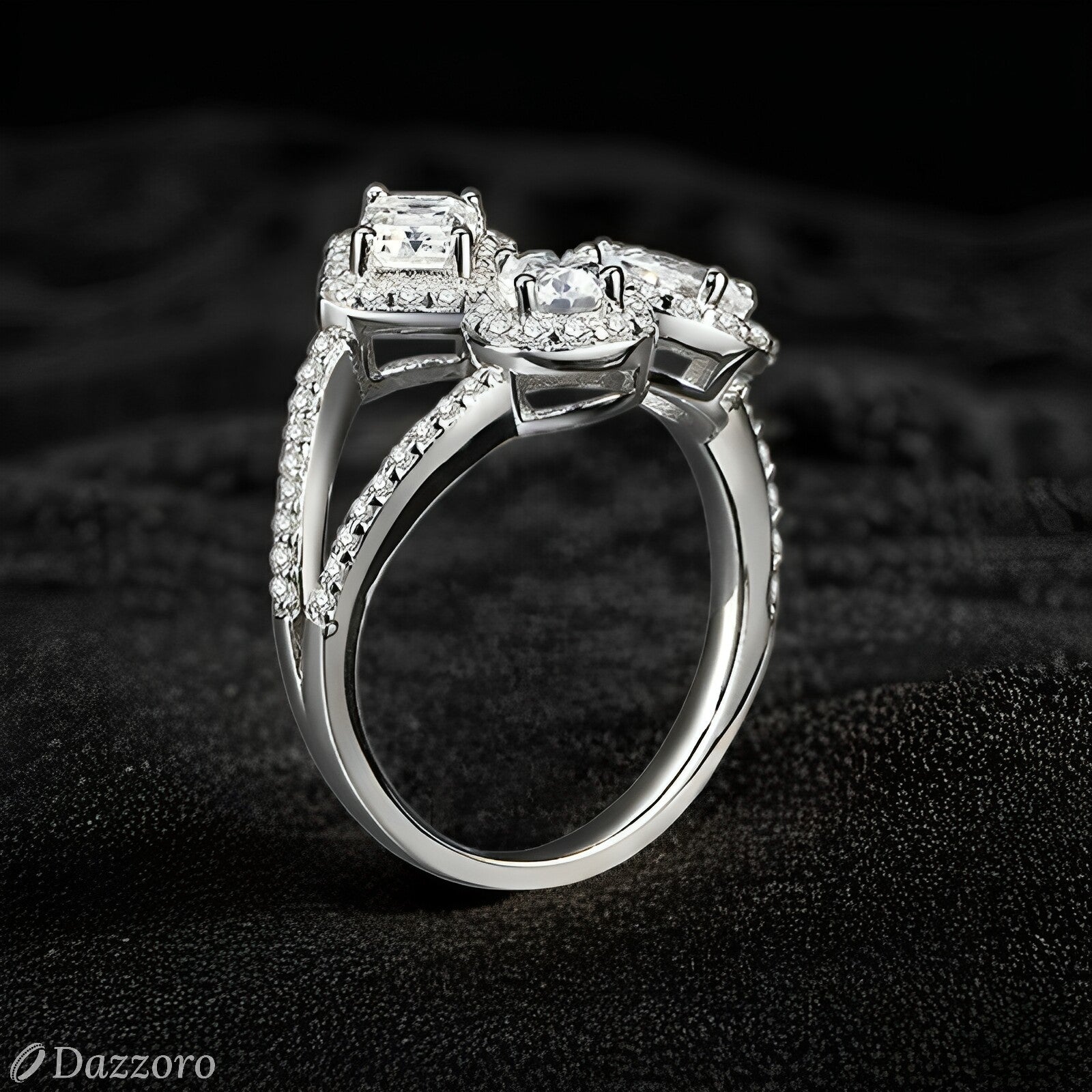 Eternal Harmony Moissanite Ring | 18K Gold & Sterling Silver