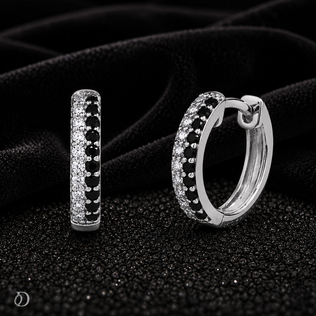 Veloura Duet Moissanite Huggie Earrings