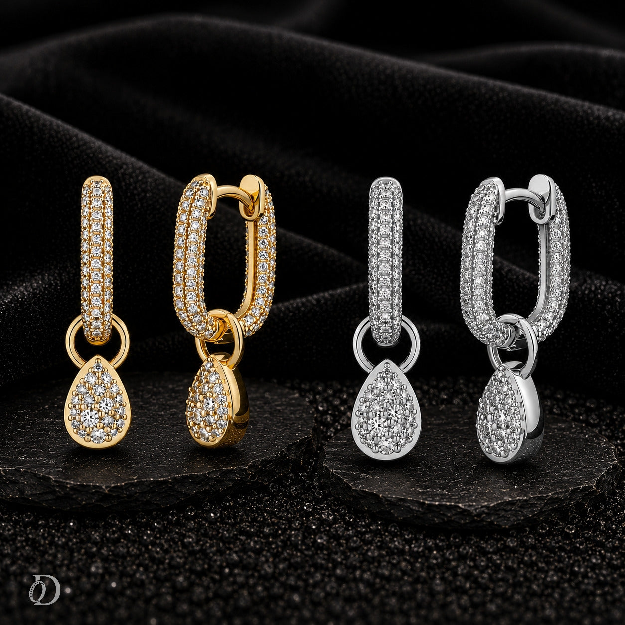 Lacrima Moissanite Huggie Earrings