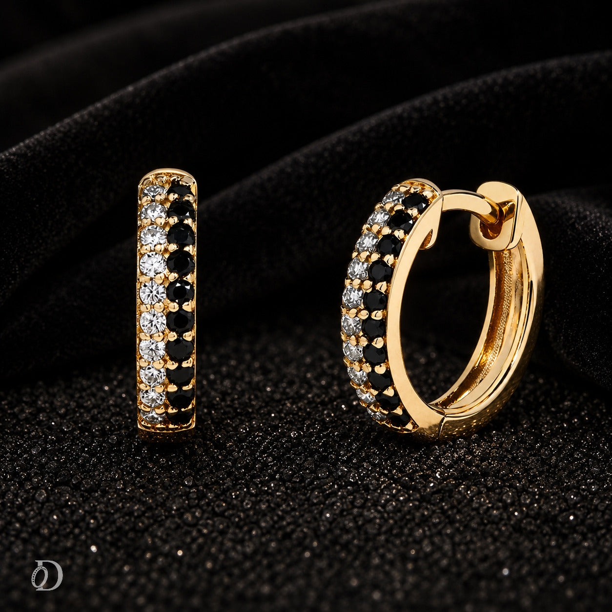 Veloura Duet Moissanite Huggie Earrings
