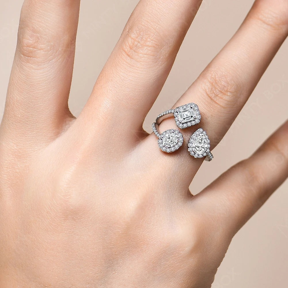 Eternal Harmony Moissanite Ring | 18K Gold & Sterling Silver