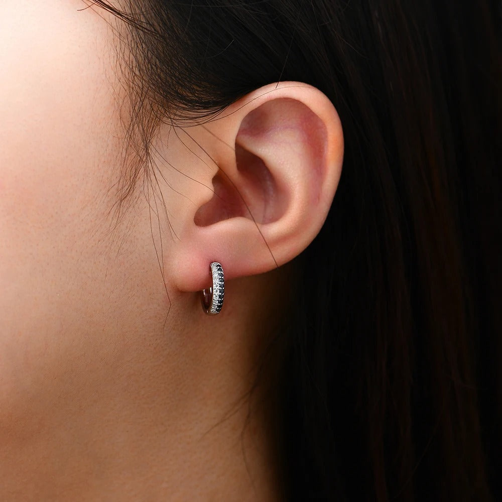 Veloura Duet Moissanite Huggie Earrings