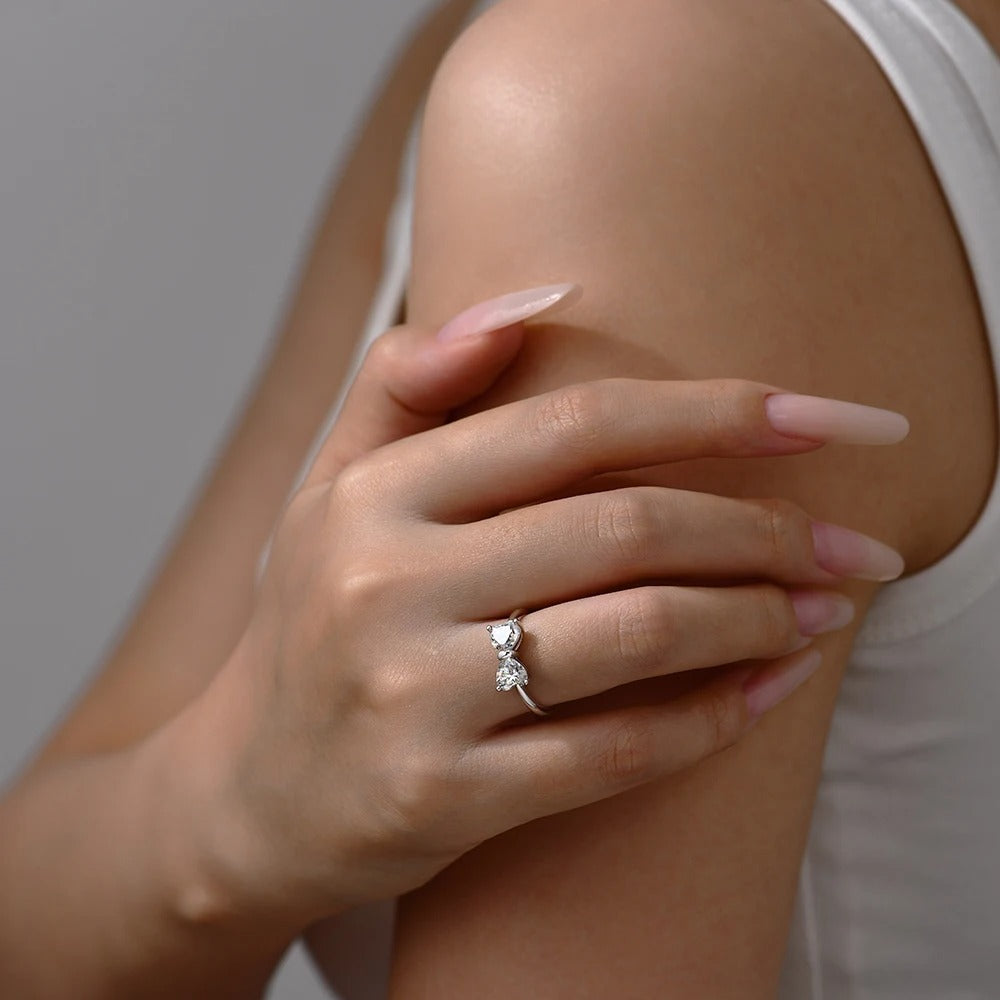 Evermore Heart Moissanite Ring | 18K Gold & Sterling Silver