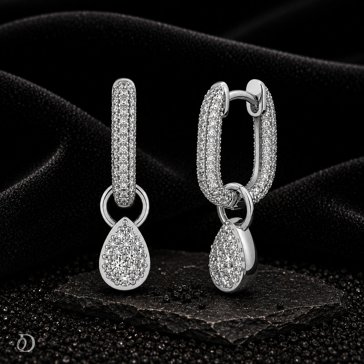 Lacrima Moissanite Huggie Earrings