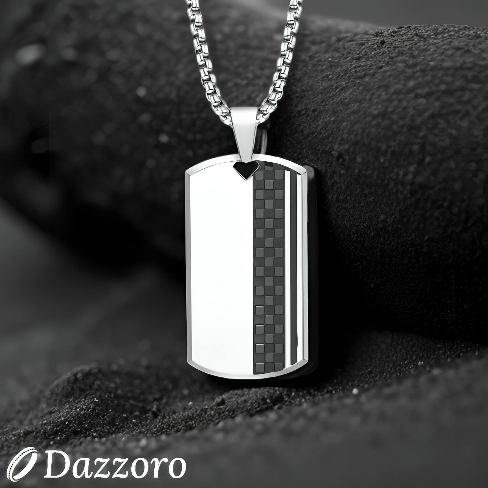 Knight's Grid Dog Tag Necklace
