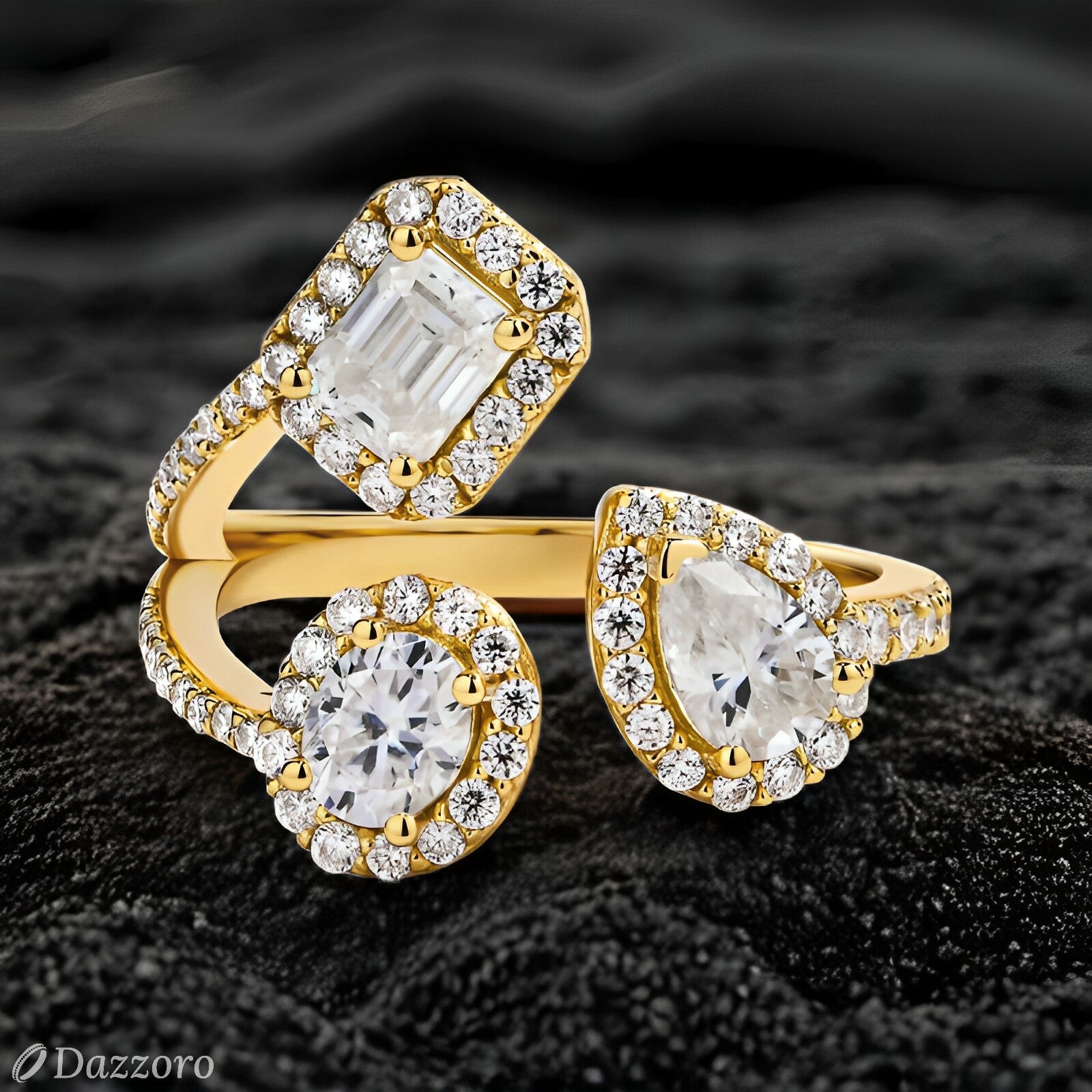 Eternal Harmony Moissanite Ring | 18K Gold & Sterling Silver