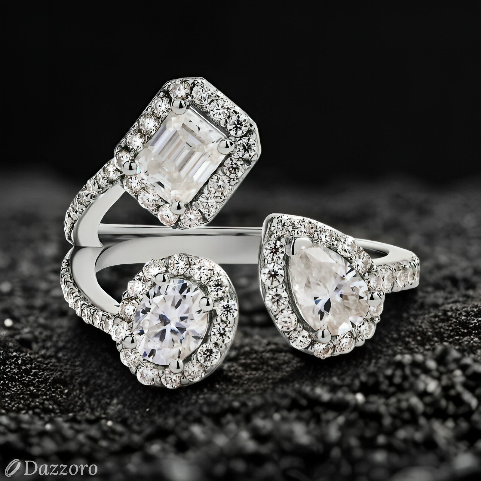 Eternal Harmony Moissanite Ring | 18K Gold & Sterling Silver