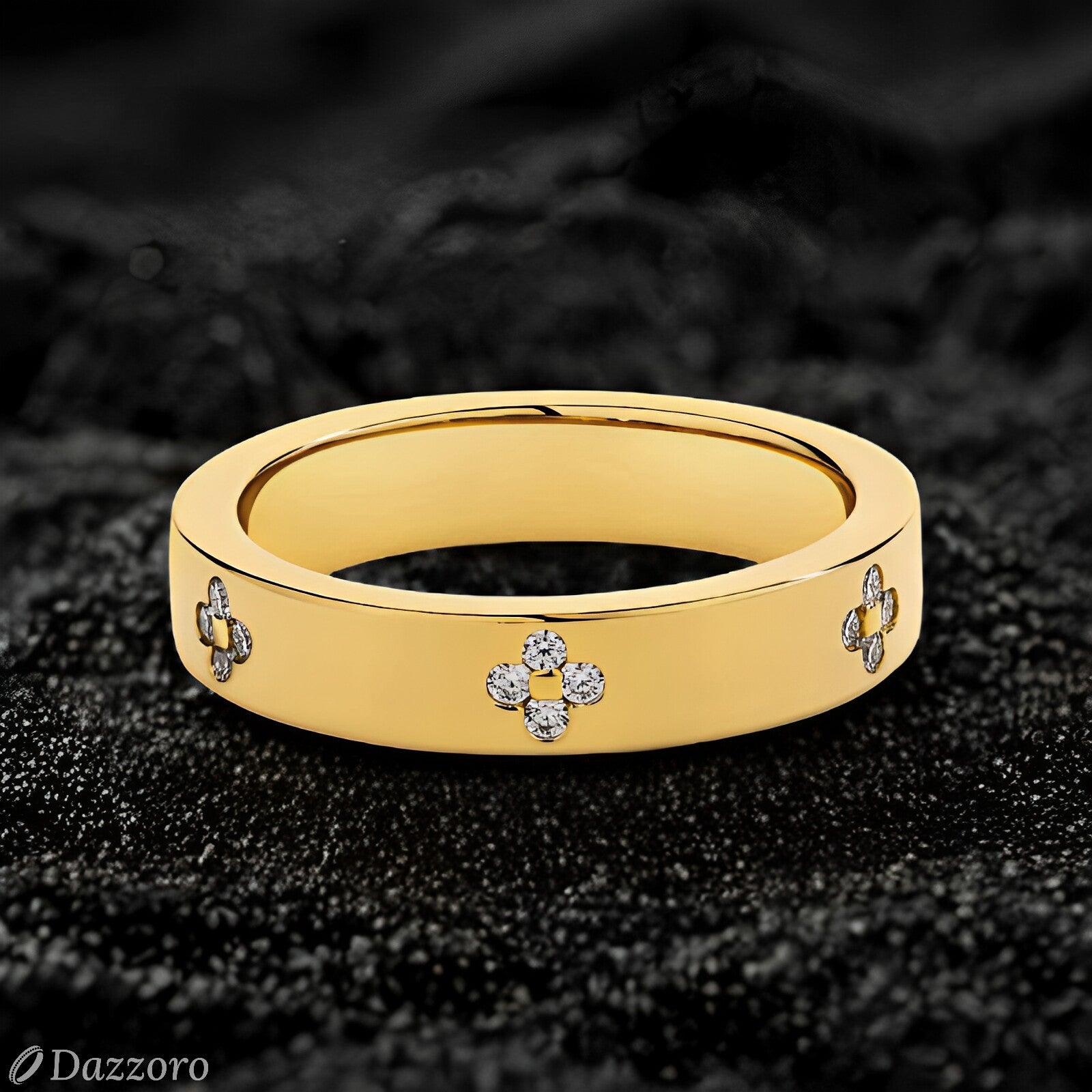 Clover Charm Moissanite Band