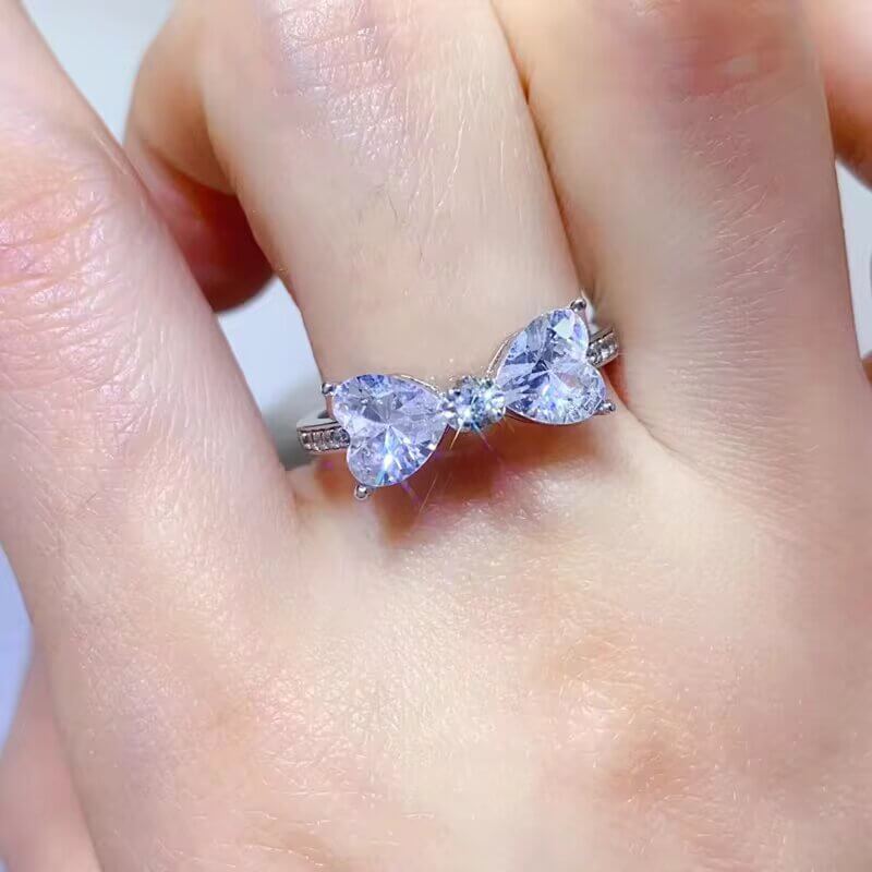 Radiant Bow Moissanite Ring