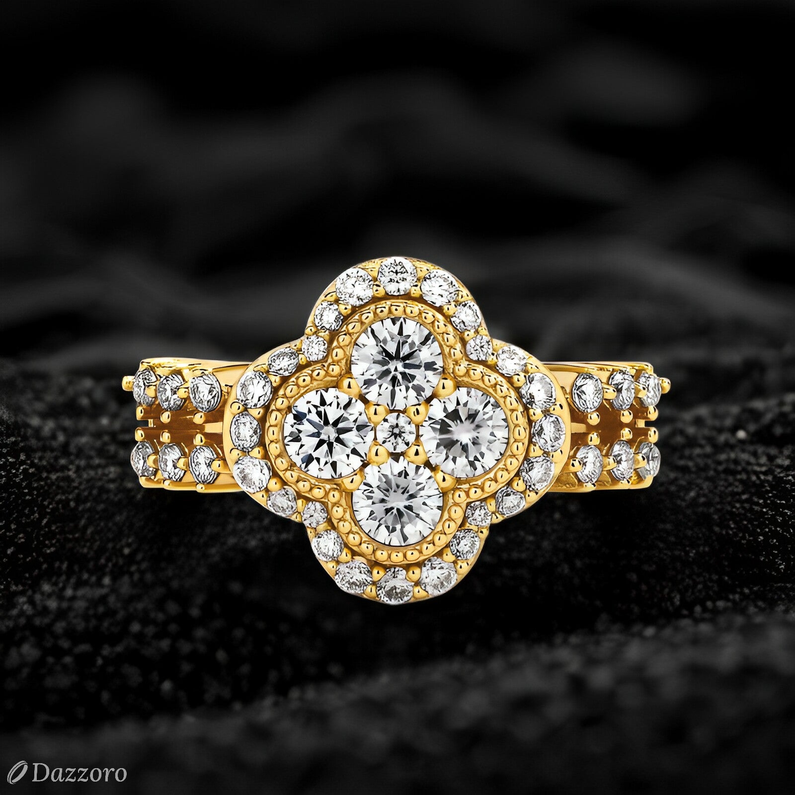 Fleur de Radiance Moissanite Ring | 18K Gold & Sterling Silver