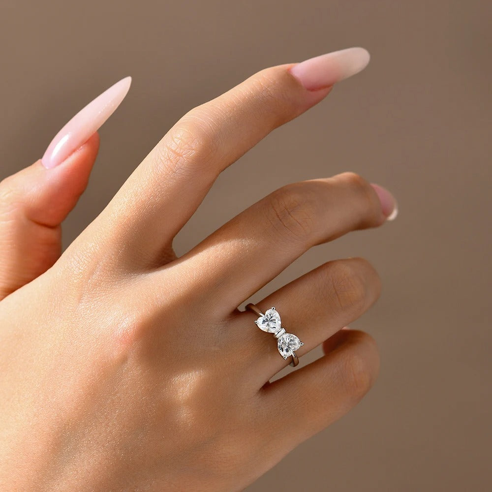 Evermore Heart Moissanite Ring | 18K Gold & Sterling Silver